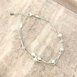 925 Sterling Silver Star Bracelet Silver Bead Bracelet Dainty Silver Bracelet